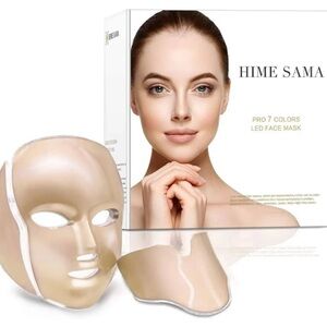 HIME SAMA LED Face Mask – 7 Color Light Mask for Face and Neck, Red & Blue
